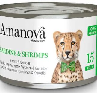 Alimento umido gatto Amanova sardine e gamberetti in gelatina [HE613711]
